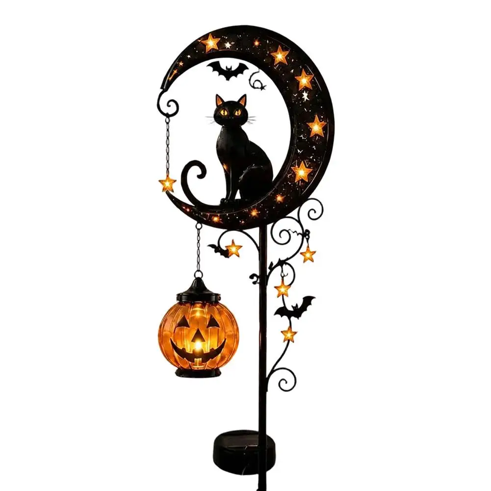 Le Jardin Enchanté – Décoration solaire chat noir et citrouille – Image 8
