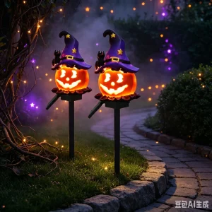 Les Citrouilles de Minuit – Lampes solaires Halloween pour jardin