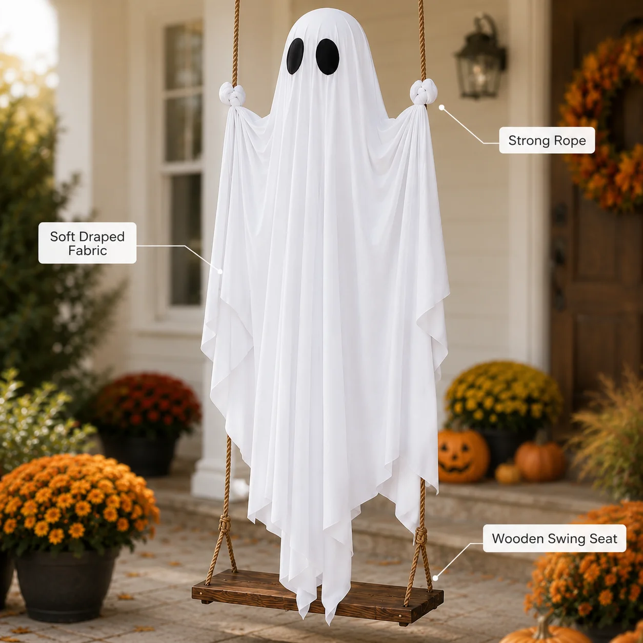 Le Fantôme du Manoir – Décoration Halloween suspendue – Image 4