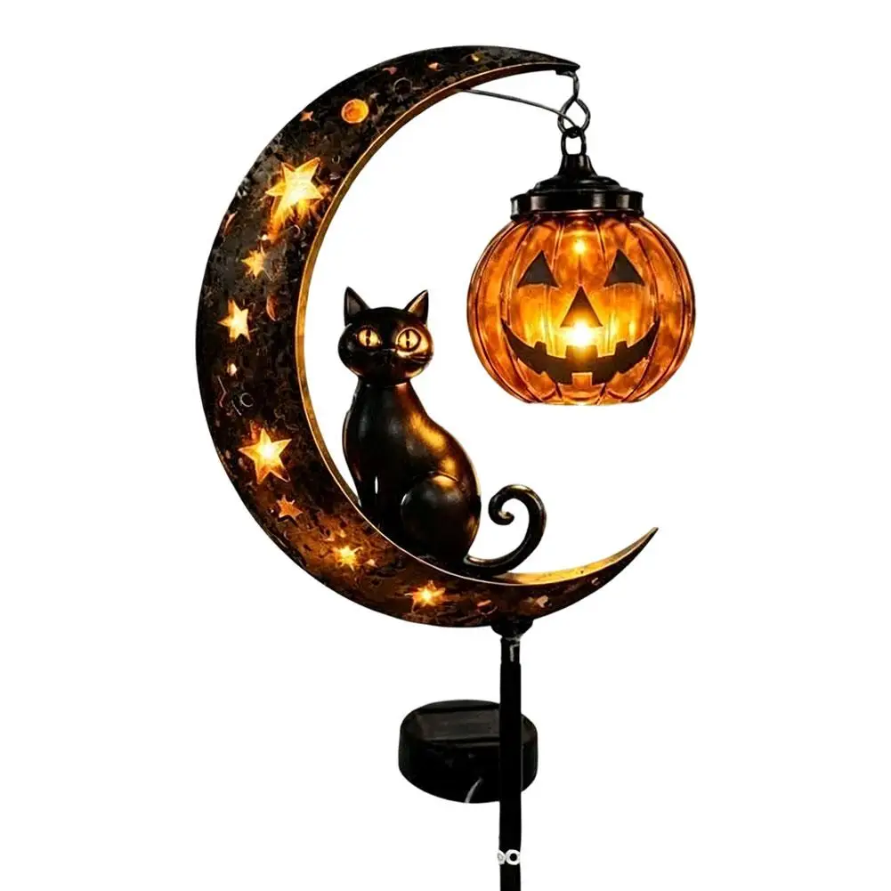 Le Jardin Enchanté – Décoration solaire chat noir et citrouille – Image 9